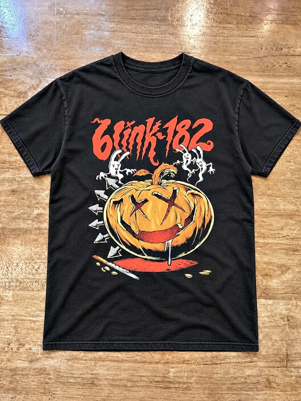 Blink-182 Pumpkins Halloween Graphic T-Shirt in Black